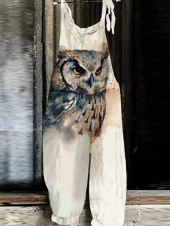 One Piece Jumpsuits For Women Overall Print Animal Holiday Daily Going Out Straight Loose Fit Strap Black White Light Brown S M L Summer