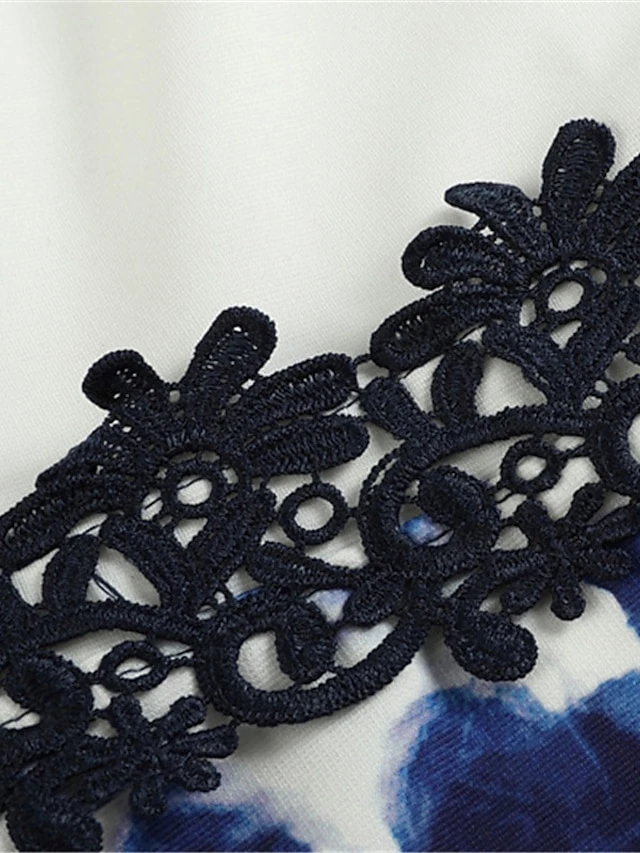 Women‘s Plus Size Curve Work Dress Floral Crew Neck Print 3/4 Length Sleeve Spring Fall Elegant Casual Midi Dress Formal Work Dress 7 Women‘s Plus Size Curve Work Dress Floral Crew Neck Print 3/4 Length Sleeve Spring Fall Elegant Casual Midi Dress Formal Work Dress - Image 7