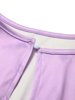 Women's Jumpsuit Lace Up Print Floral Crew Neck Elegant Party Prom Straight Regular Fit Half Sleeve Purple S M L Spring -Cheap Plus Fit Dress Store kungzw1656999641569