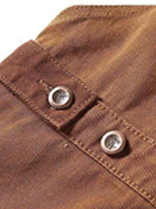 Women's Cord Overall Patchwork Button Corduroy Color Block Square Neck Streetwear Street Daily Regular Fit Sleeveless Orange S M L Fall 6 Women's Cord Overall Patchwork Button Corduroy Color Block Square Neck Streetwear Street Daily Regular Fit Sleeveless Orange S M L Fall - Image 6