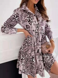 Women's Shirt Dress Casual Dress Mini Dress Outdoor Daily Date Polyester Fashion Modern Shirt Collar Ruched Print Long Sleeve Spring Fall Winter 2023 Regular Fit Purple Snake Print S M L XL 2XL 5 Women's Shirt Dress Casual Dress Mini Dress Outdoor Daily Date Polyester Fashion Modern Shirt Collar Ruched Print Long Sleeve Spring Fall Winter 2023 Regular Fit Purple Snake Print S M L XL 2XL -Cheap Plus Fit Dress Store kwpapr1692342334635