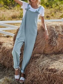 Women's Overall Pocket Solid Color Square Neck Streetwear Daily Vacation Regular Fit Sleeveless Pink Army Green Blue S M L Summer 19 Women's Overall Pocket Solid Color Square Neck Streetwear Daily Vacation Regular Fit Sleeveless Pink Army Green Blue S M L Summer -Cheap Plus Fit Dress Store kxvqdj1680601500219