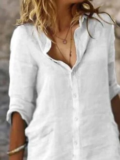 Women's Shirt Dress Casual Dress Cotton Linen Dress Midi Dress Cotton Blend Fashion Classic Outdoor Daily Shirt Collar Button Half Sleeve Summer Spring Fall 2023 Regular Fit Black White Gray Plain S 10 Women's Shirt Dress Casual Dress Cotton Linen Dress Midi Dress Cotton Blend Fashion Classic Outdoor Daily Shirt Collar Button Half Sleeve Summer Spring Fall 2023 Regular Fit Black White Gray Plain S -Cheap Plus Fit Dress Store kzduvz1680162740189