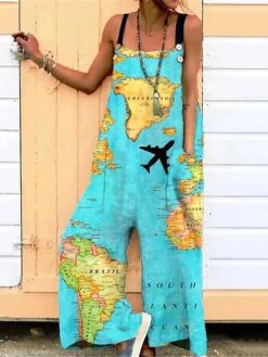 Jumpsuits For Women Summer Overall Pocket Print Floral Square Neck Streetwear Daily Vacation Regular Fit Sleeveless Black White Blue S M L 8 Jumpsuits For Women Summer Overall Pocket Print Floral Square Neck Streetwear Daily Vacation Regular Fit Sleeveless Black White Blue S M L -Cheap Plus Fit Dress Store lewemu1678849825187