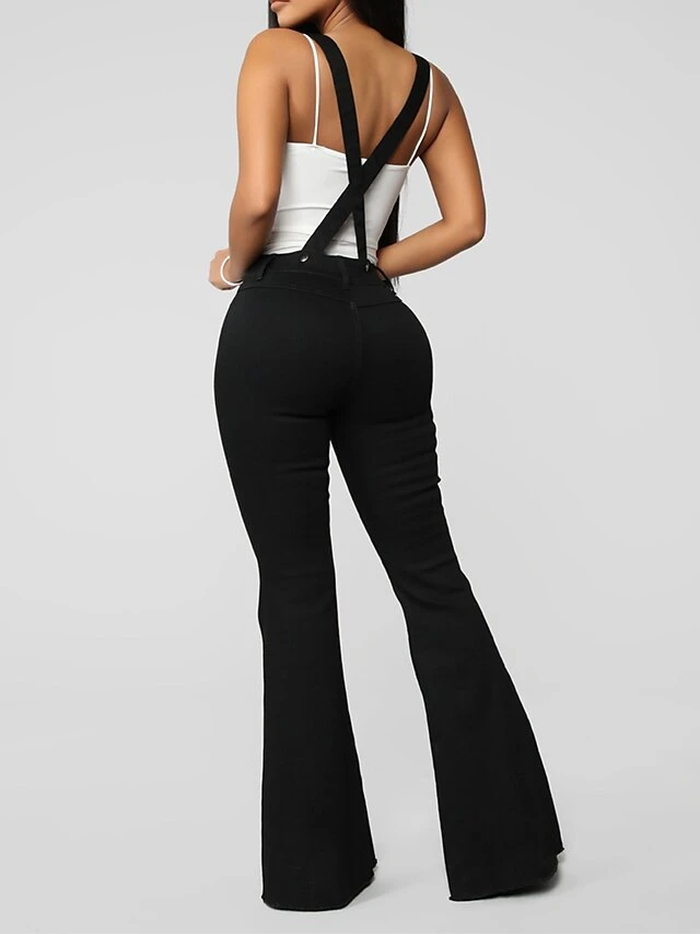 Women's Overall Button Pocket Solid Color Square Neck Streetwear Daily Vacation Regular Fit Sleeveless Black White Light Blue S M L Fall 9 Women's Overall Button Pocket Solid Color Square Neck Streetwear Daily Vacation Regular Fit Sleeveless Black White Light Blue S M L Fall - Image 9