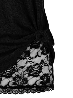 Women's Shirt Burgundy Tee 2 Pieces Outfits Waffle Black Wine Blue Floral Lace Print Long Sleeve Casual Fashion One Shoulder Regular Fit Floral Spring &Fall -Cheap Plus Fit Dress Store likuwb1672041370408