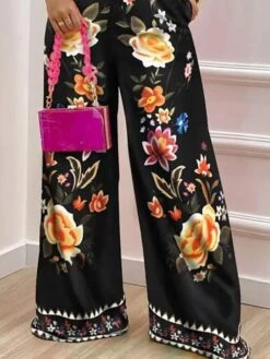 Women's Jumpsuit Print Floral Square Neck Casual Daily Vacation Straight Regular Fit Sleeveless Black S M L Spring -Cheap Plus Fit Dress Store lirbxn1655889498017