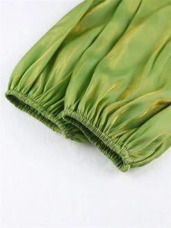 Women's Plus Size Curve Shirt Dress Casual Dress Satin Dress Plain Midi Dress Half Sleeve Ruched Ruffle V Neck Fashion Daily Green Fall Winter XL XXL 3XL 4XL -Cheap Plus Fit Dress Store lljddl1694425971768