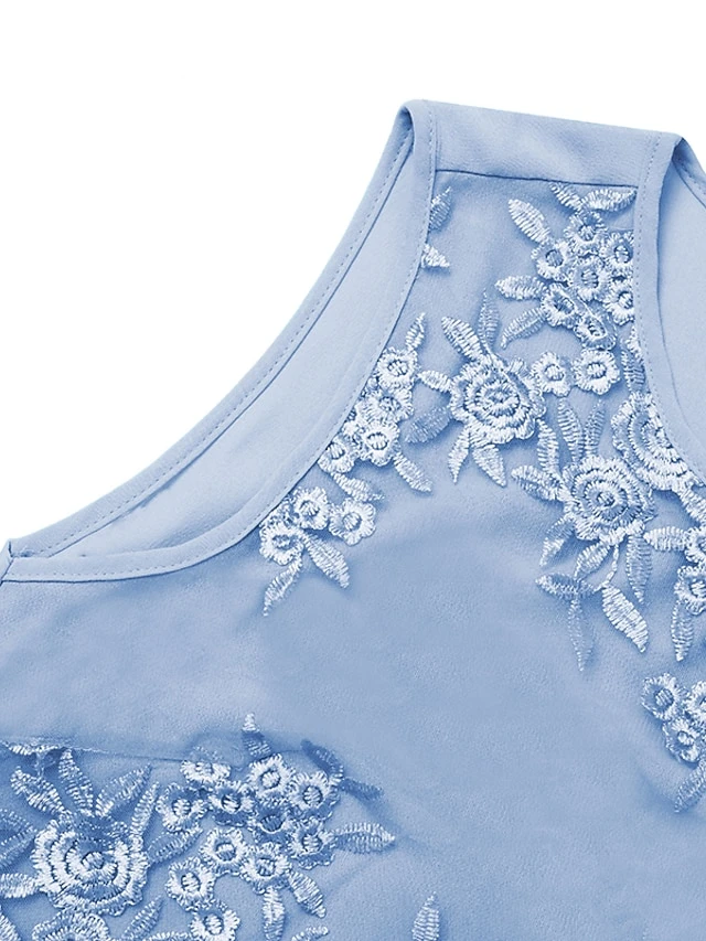 Women's Dress Set Lace Dress Midi Dress Light Blue Green Gray Half Sleeve Floral Embroidered Layered Patchwork Summer Spring Fall Crew Neck Elegant Chinoiserie 2023 M L XL XXL XXXL 4XL 5XL 8 Women's Dress Set Lace Dress Midi Dress Light Blue Green Gray Half Sleeve Floral Embroidered Layered Patchwork Summer Spring Fall Crew Neck Elegant Chinoiserie 2023 M L XL XXL XXXL 4XL 5XL - Image 8