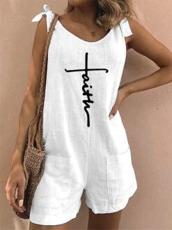 Jumpsuits For Women Summer Romper Print Print Crew Neck Holiday Vacation Weekend Baggy Shorts Loose Fit Strap Sleeveless White Light Green Pink S M L 11 Jumpsuits For Women Summer Romper Print Print Crew Neck Holiday Vacation Weekend Baggy Shorts Loose Fit Strap Sleeveless White Light Green Pink S M L -Cheap Plus Fit Dress Store lqphmu1683080290348