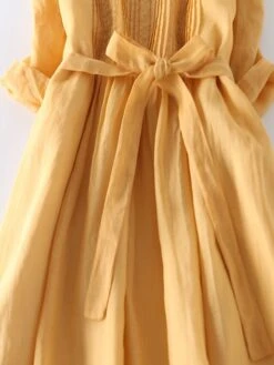 Women's Casual Dress A Line Dress Midi Dress Polyester Fashion Daily Outdoor Daily Vacation Crew Neck Ruched Tie Belt Long Sleeve Fall Winter Autumn 2023 Loose Fit Yellow Pink Purple Plain M L XL 2XL -Cheap Plus Fit Dress Store lqqkyc1693904181776