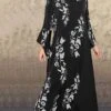 Women‘s Plus Size Curve Apple Shaped DressFloral Crew Neck Print Long Sleeve Fall Winter Casual Maxi Long Dress Daily Vacation Dress
