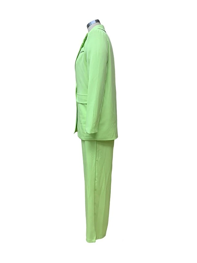Women's Suits Pants Blazer Office / Business Casual Solid Colored Single Breasted Regular Fit Polyester Men's Suit Black / Brown / Green - Notch Lapel Collar 5 Women's Suits Pants Blazer Office / Business Casual Solid Colored Single Breasted Regular Fit Polyester Men's Suit Black / Brown / Green - Notch Lapel Collar - Image 5