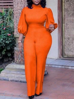 Women's Jumpsuit Solid Colored Turtleneck Casual Daily Casual Daily Wear Regular Fit 3/4 Length Sleeve Blue White Black S M L Fall 6 Women's Jumpsuit Solid Colored Turtleneck Casual Daily Casual Daily Wear Regular Fit 3/4 Length Sleeve Blue White Black S M L Fall -Cheap Plus Fit Dress Store lzcdnw1632388835315