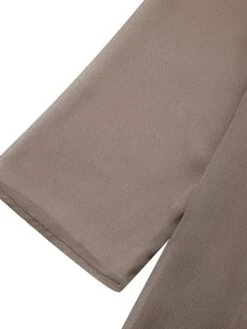 Women's Jumpsuit Lace Solid Color Round Neck Elegant Wedding Party Straight Regular Fit 3/4 Length Sleeve Brown S M L Spring Cold Weather -Cheap Plus Fit Dress Store lzxksj1662455863944