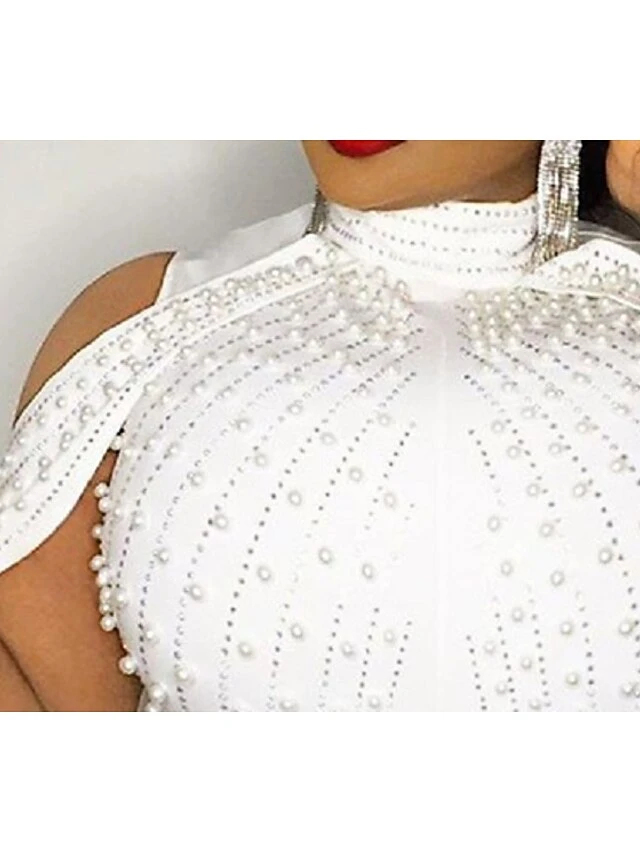 Women‘s Plus Size Curve Party Dress Solid Color Turtleneck Sequins Sleeveless Spring Fall Sequins Prom Dress Maxi Long Dress Party Dress Sheath Dress Split 3 Women‘s Plus Size Curve Party Dress Solid Color Turtleneck Sequins Sleeveless Spring Fall Sequins Prom Dress Maxi Long Dress Party Dress Sheath Dress Split - Image 3