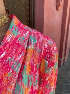 Women's Romper Lace Up Pocket Print V Neck Streetwear Street Daily Regular Fit Half Sleeve Red Purple S M L Summer -Cheap Plus Fit Dress Store mblgda1683534903818