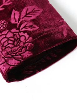 Women‘s Plus Size Curve Party Dress Cocktail Dress Wedding Guest Dress Midi Dress Wine Blue Purple 3/4 Length Sleeve Pure Color Jacquard Spring Fall Winter V Neck Fashion Winter Dress Wedding Guest -Cheap Plus Fit Dress Store mbqnni1691400086282