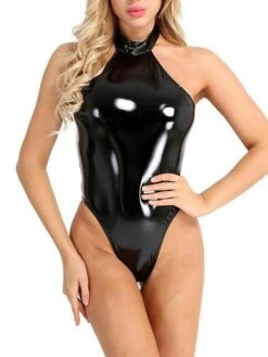 Jumpsuits For Women Sexy Romper Backless Solid Color Halter Neck Streetwear Party Going Out Slim Sleeveless Black S M L Summer