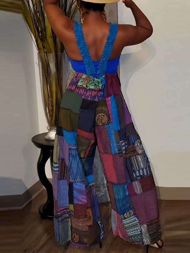 Women's Overall Patchwork Pocket Color Block V Neck Active Street Daily Regular Fit Sleeveless Blue Purple Green S M L Summer 7 Women's Overall Patchwork Pocket Color Block V Neck Active Street Daily Regular Fit Sleeveless Blue Purple Green S M L Summer - Image 7