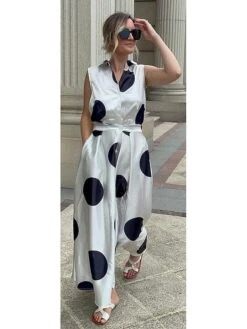 Women's Shirt Dress Casual Dress Swing Dress Maxi Long Dress Outdoor Office Daily Satin Fashion Modern Shirt Collar Button Pocket Sleeveless Summer Spring 2023 Regular Fit Black White Green Polka Dot 22 Women's Shirt Dress Casual Dress Swing Dress Maxi Long Dress Outdoor Office Daily Satin Fashion Modern Shirt Collar Button Pocket Sleeveless Summer Spring 2023 Regular Fit Black White Green Polka Dot -Cheap Plus Fit Dress Store mmlknr1689836238043