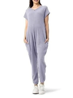 Women's Jumpsuit Button Pocket Solid Color V Neck Streetwear Street Daily Regular Fit Short Sleeve Gray S M L Fall -Cheap Plus Fit Dress Store mntiqp1691485516347