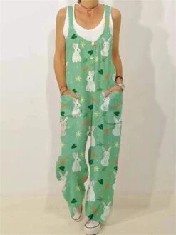 Women's Overall Button Pocket Animal Crew Neck Streetwear Daily Vacation Loose Fit Sleeveless Black Light Green Brown S M L Summer 7 Women's Overall Button Pocket Animal Crew Neck Streetwear Daily Vacation Loose Fit Sleeveless Black Light Green Brown S M L Summer -Cheap Plus Fit Dress Store mpbzgg1677496010835