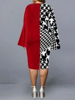 Women's Plus Size Curve Party Dress Cocktail Dress Work Dress Geometric Stripe Midi Dress Long Sleeve Print V Neck Fashion Party Black Red Fall Winter XL XXL 3XL 4XL 5XL 11 Women's Plus Size Curve Party Dress Cocktail Dress Work Dress Geometric Stripe Midi Dress Long Sleeve Print V Neck Fashion Party Black Red Fall Winter XL XXL 3XL 4XL 5XL -Cheap Plus Fit Dress Store msmcaj1695712248464