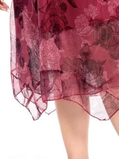 Women's Plus Size Party Dress Cocktail Dress Wedding Guest Dress Midi Dress Wine Blue Short Sleeve Floral Mesh Summer Spring Fall Crew Neck Fashion Wedding Guest Vacation Summer Dress 2023 L XL XXL -Cheap Plus Fit Dress Store mtnnes1694771301447