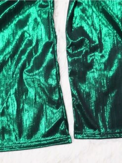 Women's Jumpsuit High Christmas Waist Solid Color V Neck Streetwear Party Xmas Street Regular Fit Long Sleeve Gold Green S M L Fall -Cheap Plus Fit Dress Store mupwhi1695281840963