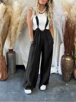 Women's Overall Pocket Solid Color Streetwear Street Daily Wide Leg Loose Fit Spaghetti Strap Black Light Green Pink S M L Fall 7 Women's Overall Pocket Solid Color Streetwear Street Daily Wide Leg Loose Fit Spaghetti Strap Black Light Green Pink S M L Fall -Cheap Plus Fit Dress Store mvpxrv1693274257450