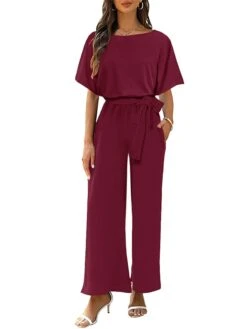 Women's Jumpsuit Lace Up Solid Color Crew Neck Streetwear Daily Vacation Regular Fit Short Sleeve Black Wine Army Green S M L Spring 22 Women's Jumpsuit Lace Up Solid Color Crew Neck Streetwear Daily Vacation Regular Fit Short Sleeve Black Wine Army Green S M L Spring -Cheap Plus Fit Dress Store mwchdk1673405154610