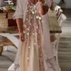 Women‘s Plus Size Curve Two Piece Dress Casual Dress Floral V Neck Maxi Dress Print Half Sleeve Fall Spring Dress Casual Daily Vacation Dress