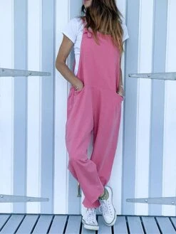 Women's Overall Utility Patch Pocket Solid Color Square Neck Streetwear Street Daily Regular Fit Sleeveless Pink Army Green Blue S M L Summer Fall 21 Women's Overall Utility Patch Pocket Solid Color Square Neck Streetwear Street Daily Regular Fit Sleeveless Pink Army Green Blue S M L Summer Fall -Cheap Plus Fit Dress Store nchsab1681730639638