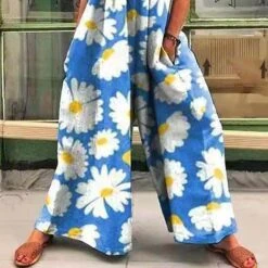 Jumpsuits For Women Summer Print Floral Strap Ordinary Straight Regular Fit Sleeveless Green Blue M L XL Spring 10 Jumpsuits For Women Summer Print Floral Strap Ordinary Straight Regular Fit Sleeveless Green Blue M L XL Spring -Cheap Plus Fit Dress Store nfjctf1651134340633