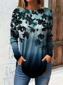 Women's T Shirt Tee Pink Blue Green Floral Print Long Sleeve Daily Weekend Fashion Round Neck Regular Fit Painting Spring &Fall 7 Women's T Shirt Tee Pink Blue Green Floral Print Long Sleeve Daily Weekend Fashion Round Neck Regular Fit Painting Spring &Fall -Cheap Plus Fit Dress Store nfpopk1696763402844