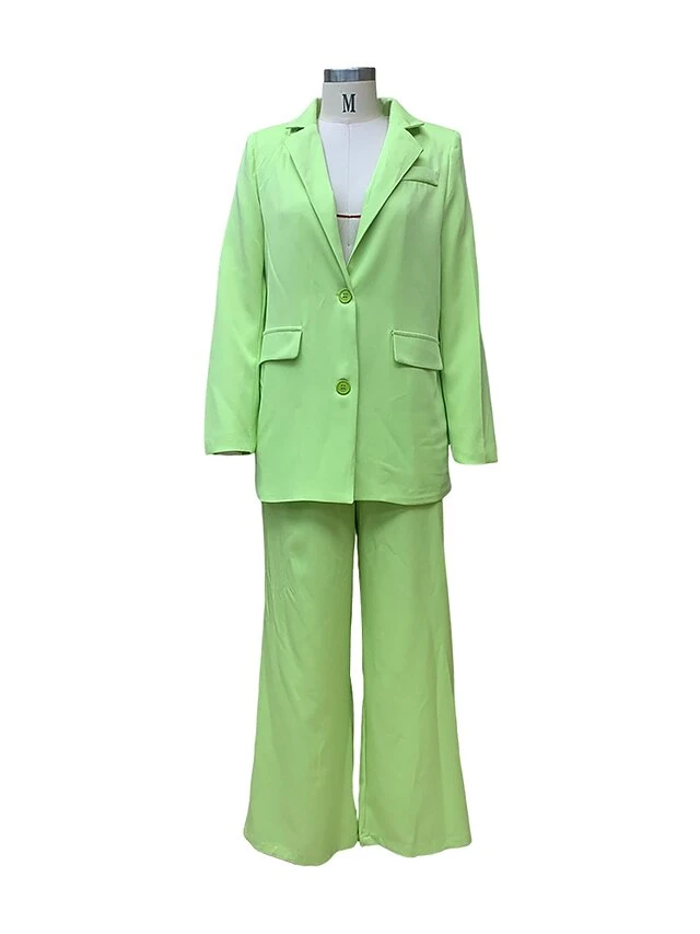Women's Suits Pants Blazer Office / Business Casual Solid Colored Single Breasted Regular Fit Polyester Men's Suit Black / Brown / Green - Notch Lapel Collar 4 Women's Suits Pants Blazer Office / Business Casual Solid Colored Single Breasted Regular Fit Polyester Men's Suit Black / Brown / Green - Notch Lapel Collar - Image 4