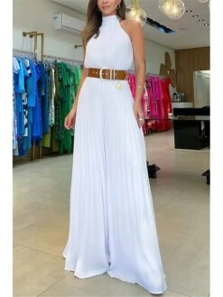 Women's Jumpsuit High Waist Solid Color Stand Collar Streetwear Wedding Party Regular Fit Sleeveless Black White Red S M L Summer 8 Women's Jumpsuit High Waist Solid Color Stand Collar Streetwear Wedding Party Regular Fit Sleeveless Black White Red S M L Summer -Cheap Plus Fit Dress Store njfdvt1681109233072