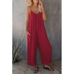 Women's Jumpsuits Casual Summer Basic Daily Wide Leg Navy Blue Overall Solid Color -Cheap Plus Fit Dress Store njqpaw1659582521796