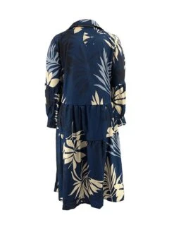 Women‘s Plus Size Curve Denim Dress Casual Dress Swing Dress Leaf Midi Dress Long Sleeve Button Print Shirt Collar Fashion Daily White Blue Fall Spring XL XXL 3XL 4XL 5XL -Cheap Plus Fit Dress Store njrltr1676009693946