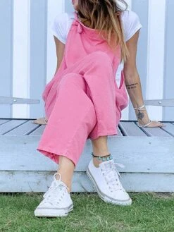 Women's Overall Utility Patch Pocket Solid Color Square Neck Streetwear Street Daily Regular Fit Sleeveless Pink Army Green Blue S M L Summer Fall 22 Women's Overall Utility Patch Pocket Solid Color Square Neck Streetwear Street Daily Regular Fit Sleeveless Pink Army Green Blue S M L Summer Fall -Cheap Plus Fit Dress Store njvwsm1681730641307