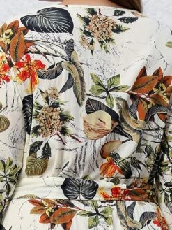 Women's Casual Dress Swing Dress Print Dress Leaf Floral Ruffle Print V Neck Long Dress Maxi Dress Fashion Streetwear Outdoor Daily Long Sleeve Regular Fit Blue Apricot Fall Winter XL XXL 3XL 4XL -Cheap Plus Fit Dress Store nmbzhq1697539485431