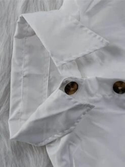 Women's Romper Button Shirt Collar Streetwear Street Regular Fit White S M L Summer 12 Women's Romper Button Shirt Collar Streetwear Street Regular Fit White S M L Summer -Cheap Plus Fit Dress Store nmcvuc1638775879518