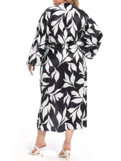 Women's Plus Size Curve Work Dress Satin Dress Wrap Dress Floral Midi Dress Long Sleeve Split V Neck Fashion Office Black Fall Winter L XL XXL 3XL 4XL 14 Women's Plus Size Curve Work Dress Satin Dress Wrap Dress Floral Midi Dress Long Sleeve Split V Neck Fashion Office Black Fall Winter L XL XXL 3XL 4XL -Cheap Plus Fit Dress Store nnekbs1694772972650