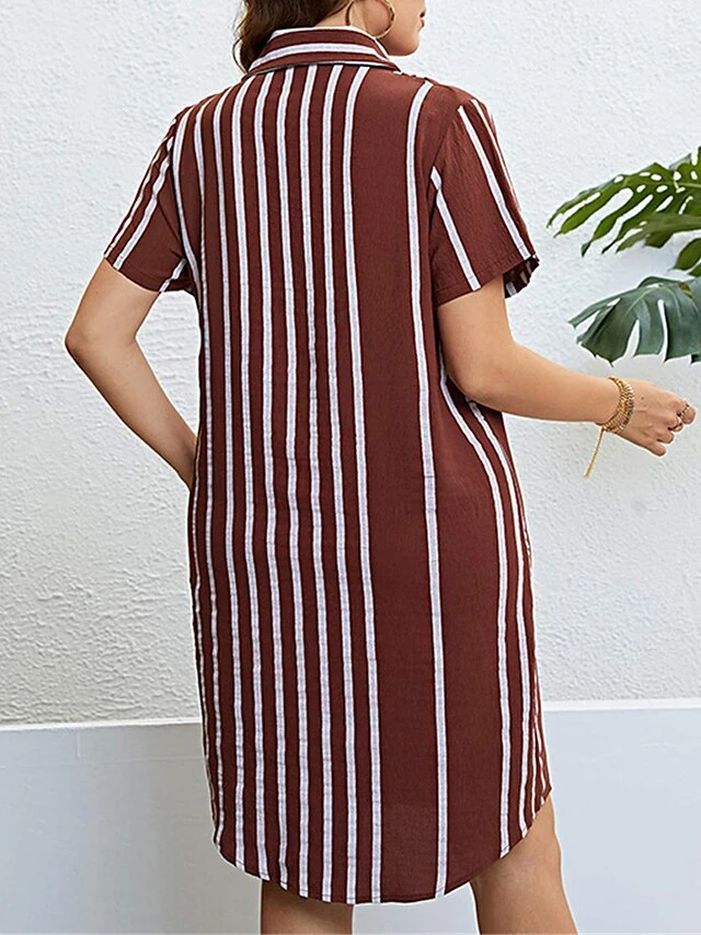 Women‘s Plus Size Curve Shirt Dress Casual Dress Shift Dress Midi Dress Outdoor Daily Vacation Polyester Fashion Modern Shirt Collar Button Pocket Short Sleeve Summer Spring 2023 Regular Fit 2 Women‘s Plus Size Curve Shirt Dress Casual Dress Shift Dress Midi Dress Outdoor Daily Vacation Polyester Fashion Modern Shirt Collar Button Pocket Short Sleeve Summer Spring 2023 Regular Fit - Image 2