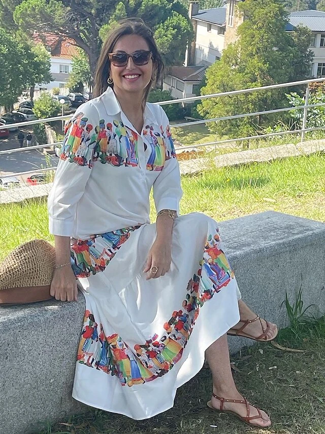 Women's Shirt Dress Casual Dress Swing Dress Maxi Long Dress Outdoor Daily Vacation Polyester Fashion Modern Shirt Collar Ruffle Button Long Sleeve Summer Spring Fall 2023 Loose Fit White Abstract 9 Women's Shirt Dress Casual Dress Swing Dress Maxi Long Dress Outdoor Daily Vacation Polyester Fashion Modern Shirt Collar Ruffle Button Long Sleeve Summer Spring Fall 2023 Loose Fit White Abstract - Image 9