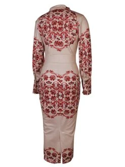 Women's Shirt Dress Casual Dress Bodycon Midi Dress Outdoor Office Daily Polyester Fashion Romantic Stand Collar Button Print Long Sleeve Summer Spring Fall 2023 Slim Blue Khaki Floral S M L XL 2XL -Cheap Plus Fit Dress Store nslivx1689227637807