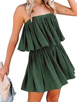 Women's Romper Ruffle Backless Solid Color Square Neck Basic Street Daily Regular Fit Sleeveless Black White Navy Blue S M L Summer 28 Women's Romper Ruffle Backless Solid Color Square Neck Basic Street Daily Regular Fit Sleeveless Black White Navy Blue S M L Summer -Cheap Plus Fit Dress Store nsvigu1680602600358