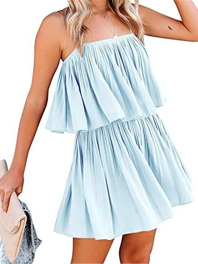 Women's Romper Ruffle Backless Solid Color Square Neck Basic Street Daily Regular Fit Sleeveless Black White Navy Blue S M L Summer 9 Women's Romper Ruffle Backless Solid Color Square Neck Basic Street Daily Regular Fit Sleeveless Black White Navy Blue S M L Summer - Image 9