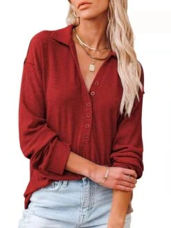 Women's Shirt Blouse Black White Pink Plain Button Long Sleeve Casual Casual Shirt Collar Regular Fit Spring &Fall -Cheap Plus Fit Dress Store ntjbtm1693911992427